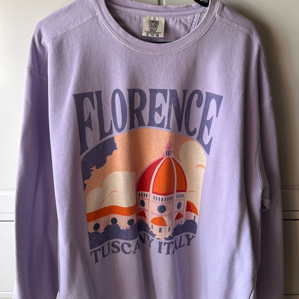 Comfort Colors Lavender Graphic Crewneck Sweatshirt